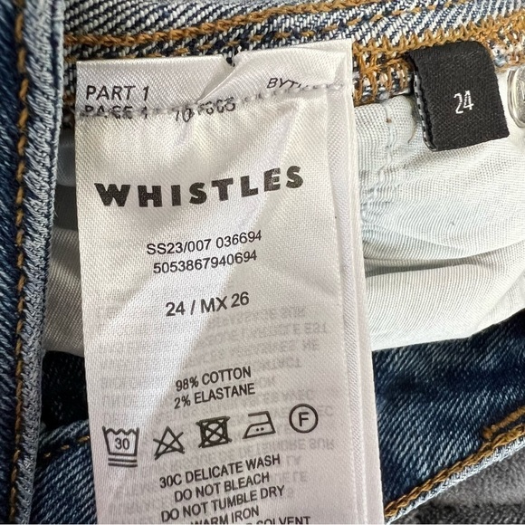 Whistles Jeans Women Size 24 Slim Skinny Ankle Blue High Rise Mom MSRP $199 - Picture 11 of 12